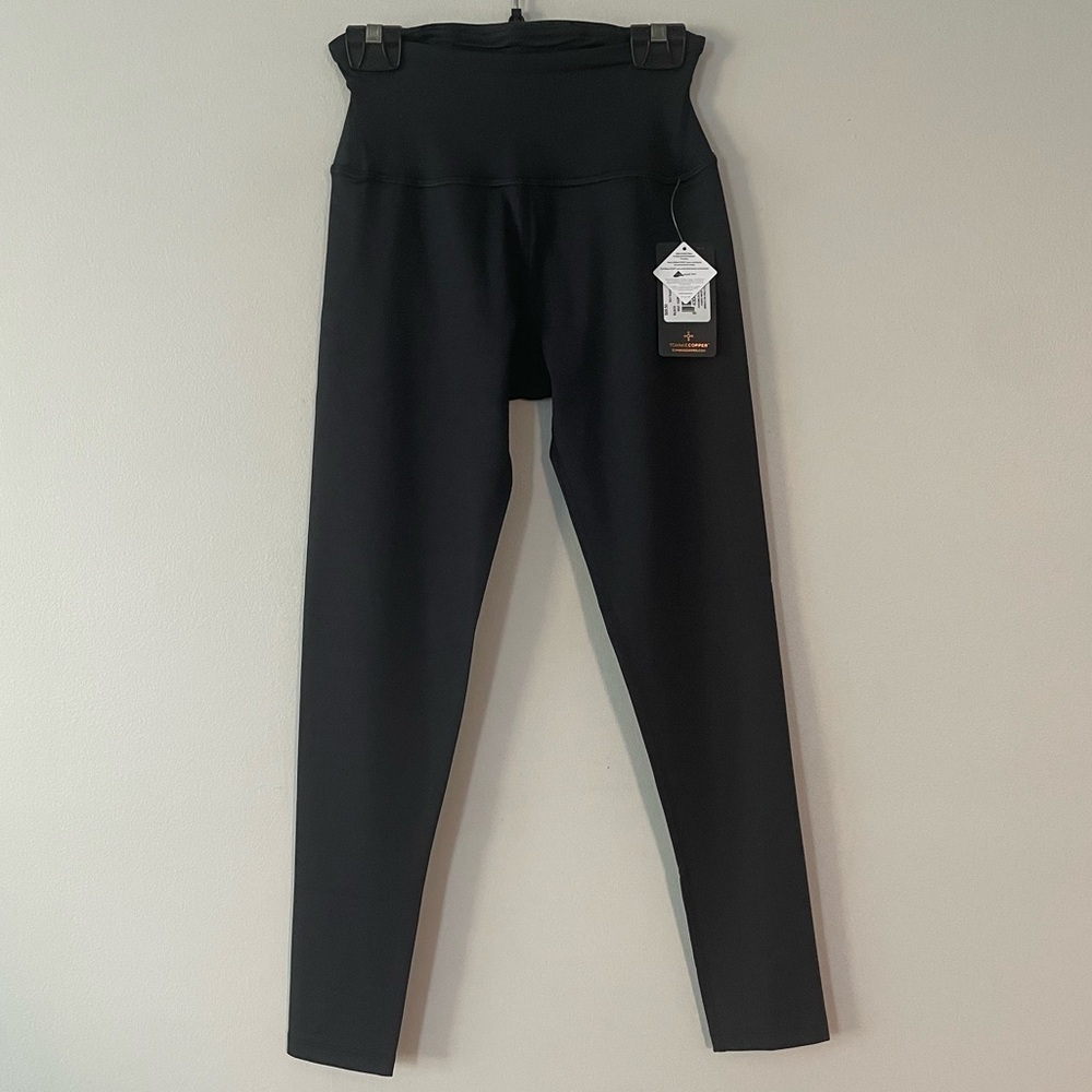 New Tommie Cooper Black Back Support Compression Leggings Size Small bin 4E